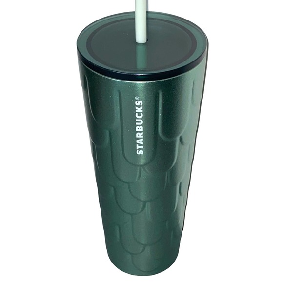 *new* Starbucks Mermaid Siren Tail Stainless Steel Cold Cup Green Tumbler 24oz - Picture 3 of 6